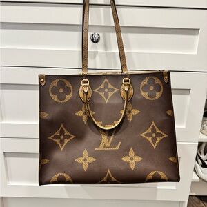 Louis Vuitton Brown and Gold Monogram Tote